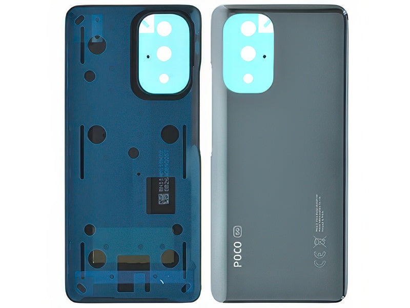 Cover Batteria + Vetrino Camera + Adesivi Night Nero per Xiaomi Poco F3