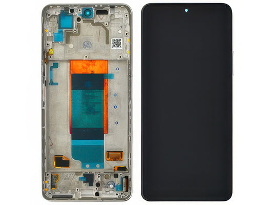 Lcd + Touch Screen + Frame + Tasto Volume Moonlight Argento per Xiaomi Poco F4