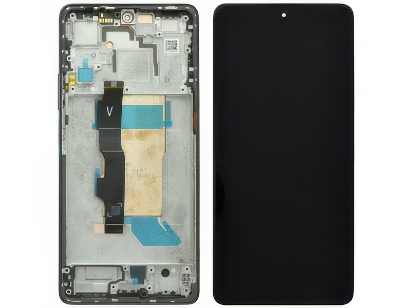 Lcd + Touch Screen + Frame + Tasto Volume Nero per Xiaomi Poco F5 - Originale Service Pack