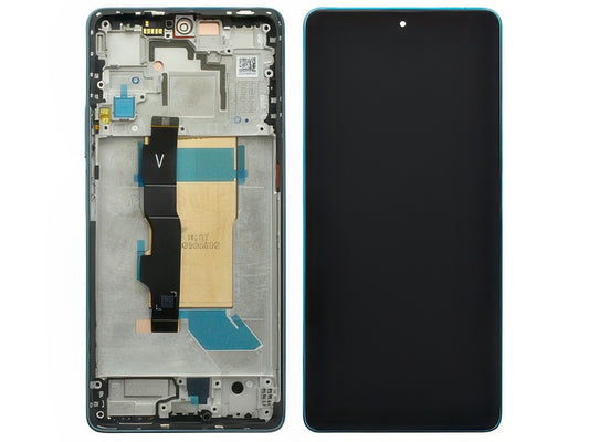 Lcd + Touch Screen + Frame + Tasto Volume Blu per Xiaomi Poco F5 - Originale Service Pack