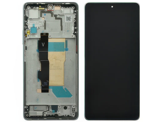 Lcd + Touch Screen + Frame + Tasto Volume Bianco per Xiaomi Poco F5 - Originale Service Pack