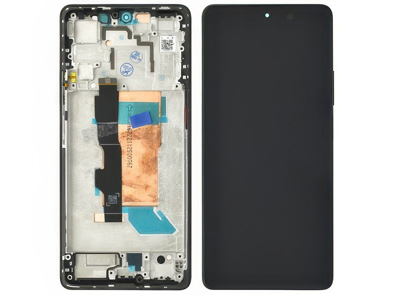 Lcd + Touch Screen + Frame + Tasto Volume Nero per Xiaomi Poco F5 - Compatibile