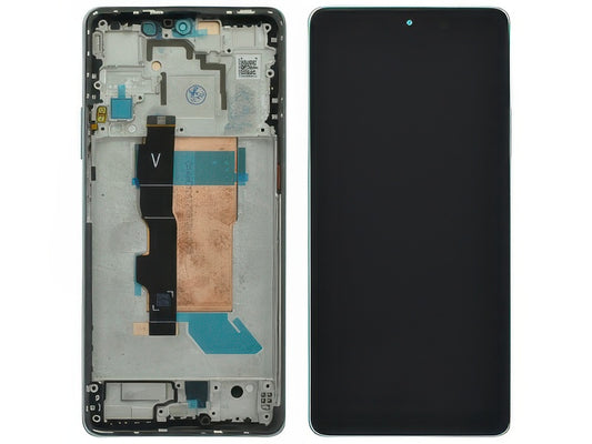 Lcd + Touch Screen + Frame + Tasto Volume Bianco per Xiaomi Poco F5 - Compatibile
