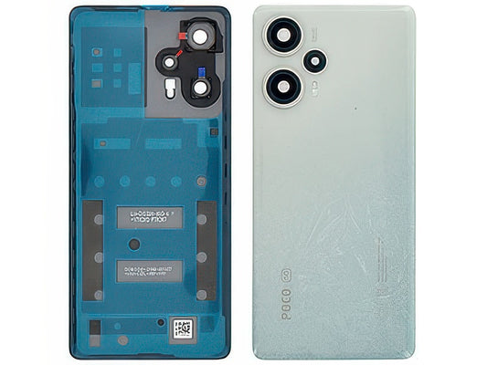 Cover Batteria + Vetrino Camera + Adesivi Bianco per Xiaomi Poco F5