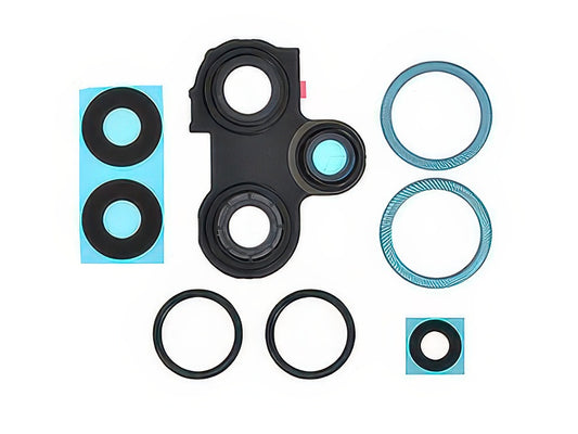 Cover Camera + Vetrino + Adesivi Blu per Xiaomi Poco F5