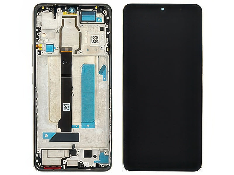 Lcd + Touch Screen + Frame + Tasti Laterali Titanium Color per Xiaomi Poco F6