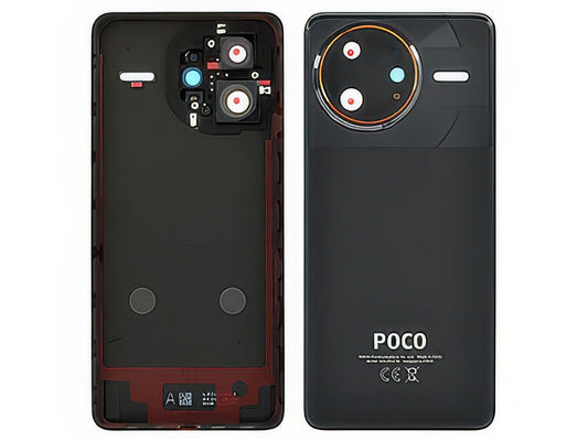 Cover Batteria + Vetrino Camera + Adesivi Nero per Xiaomi Poco F7 Ultra 5G