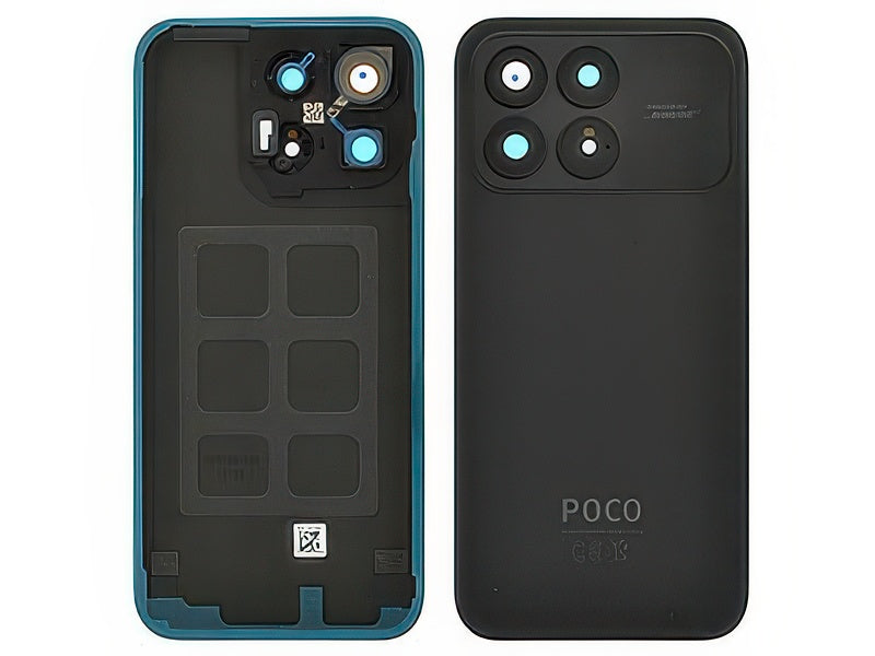 Cover Batteria + Vetrino Camera + Adesivi Nero per Xiaomi Poco F8 Pro 5G