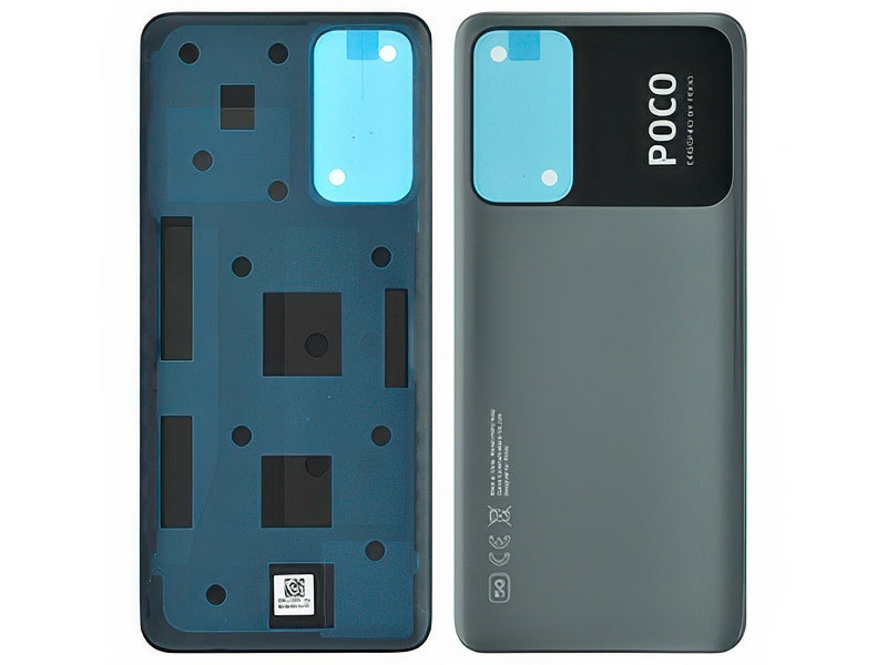 Cover Batteria + Adesivi Power Nero per Xiaomi Poco M4 Pro 5G