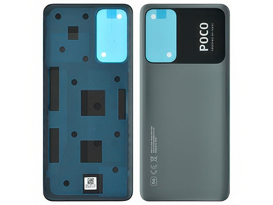 Cover Batteria + Adesivi Power Nero per Xiaomi Poco M4 Pro 5G