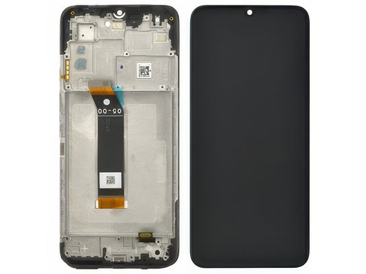 Lcd + Touch Screen + Frame + Switch Tasti Laterali Nero per Xiaomi Poco M5 - Originale Service Pack