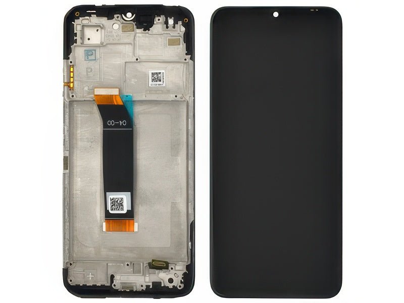 Lcd + Touch Screen + Frame + Switch Tasti Laterali Nero per Xiaomi Poco M5 - Compatibile