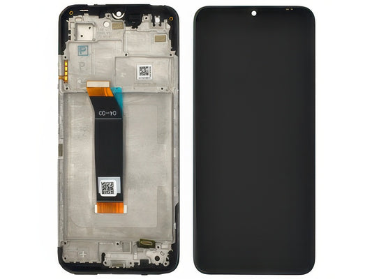 Lcd + Touch Screen + Frame + Switch Tasti Laterali Nero per Xiaomi Poco M5 - Compatibile
