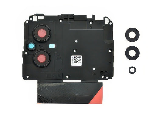 Cover Camera + Vetrino + Adesivi Nero per Xiaomi Poco M5