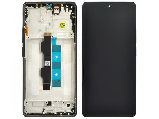 Lcd + Touch Screen + Frame + Tasti Laterali Nero per Xiaomi Poco M6 Pro 4G - Originale Service Pack