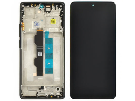 Lcd + Touch Screen + Frame + Tasti Laterali Nero per Xiaomi Poco M6 Pro 4G - Compatibile