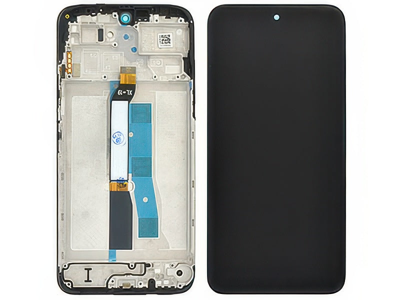 Lcd + Touch Screen + Frame + Switch Tasti Laterali Nero per Xiaomi Poco M7 4G