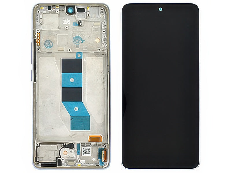 Lcd + Touch Screen + Frame + Tasti Laterali Viola per Xiaomi Poco M7 Pro 5G