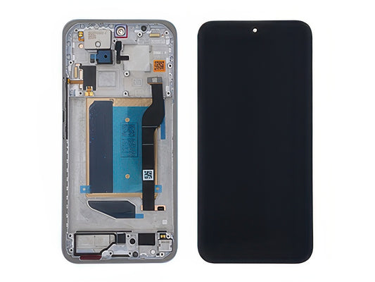 Lcd + Touch Screen + Frame + Tasti Laterali Argento per Xiaomi Poco M8 Pro 5G