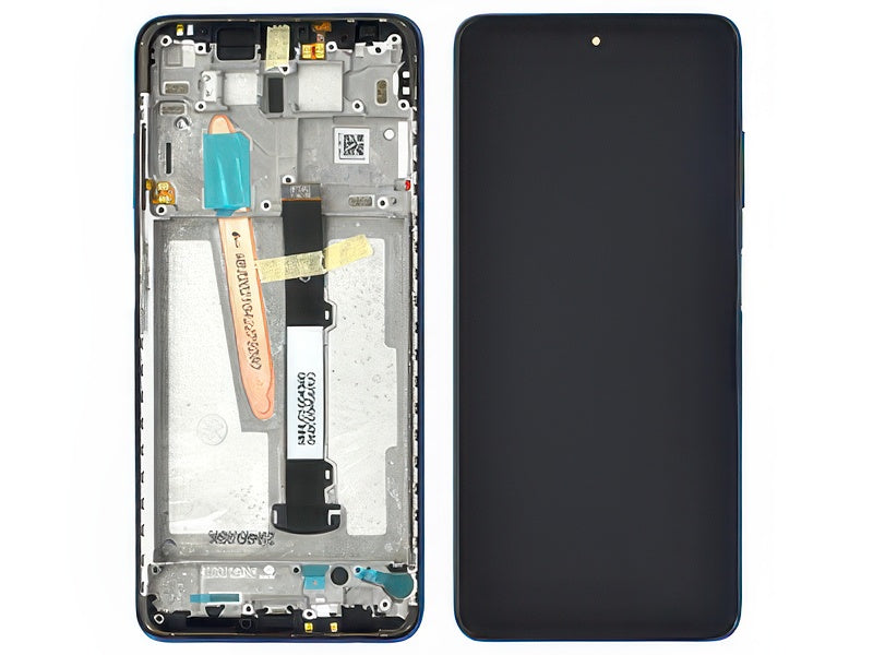 Lcd + Touchscreen + Frame + Tasto Volume Cobalt Blu per Xiaomi Poco X3 NFC