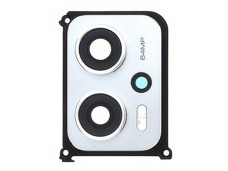 Cover Camera + Vetrino + Frame Argento per Xiaomi Poco X4 GT
