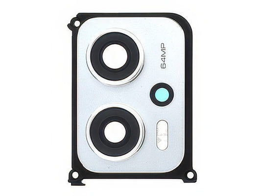 Cover Camera + Vetrino + Frame Argento per Xiaomi Poco X4 GT