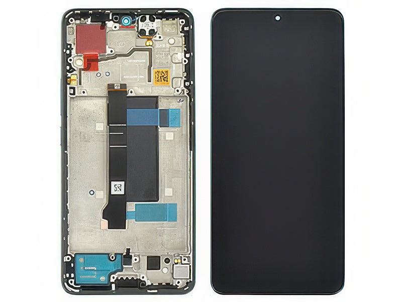 Lcd + Touch Screen + Frame + Tasti Laterali Blu per Xiaomi Poco X6 5G - Originale Service Pack