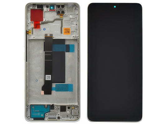 Lcd + Touch Screen + Frame + Tasti Laterali Bianco per Xiaomi Poco X6 5G - Originale Service Pack