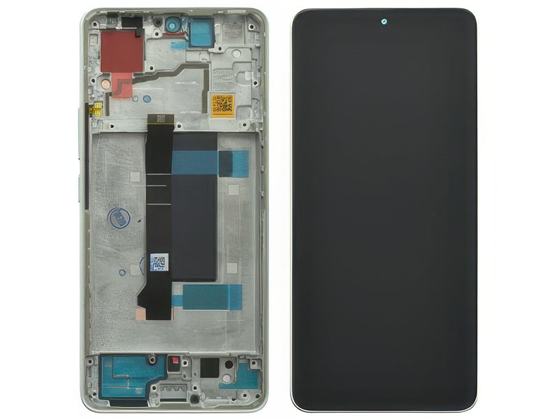 Lcd + Touch Screen + Frame + Tasti Laterali Bianco per Xiaomi Poco X6 5G - Compatibile