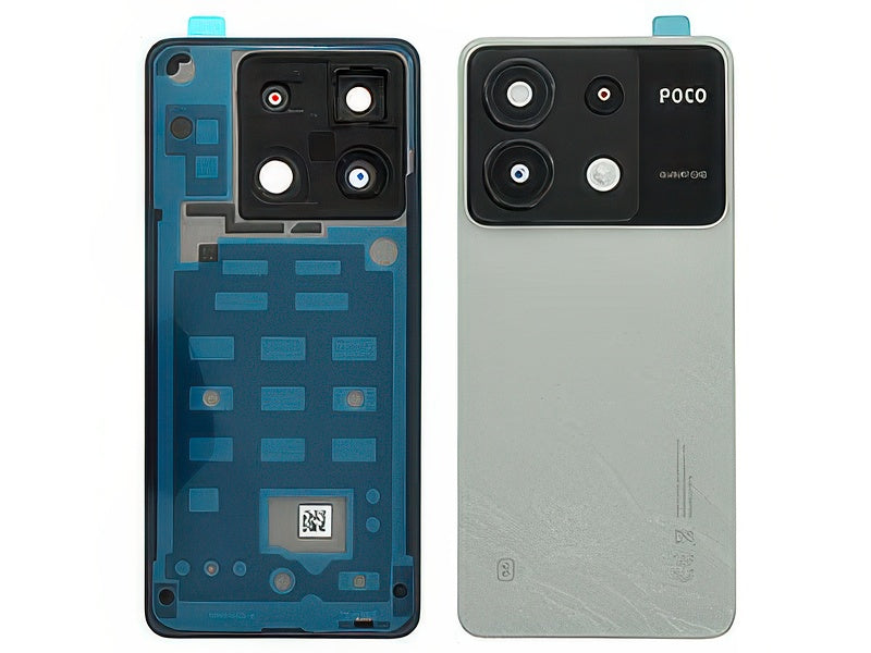 Cover Batteria + Vetrino Camera + Adesivi Bianco per Xiaomi Poco X6 5G