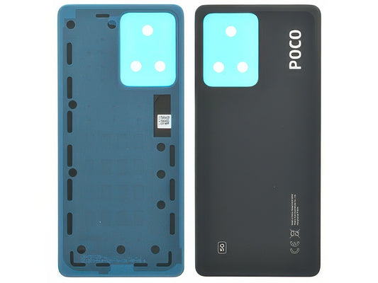 Cover Batteria + Adesivi Nero per Xiaomi Poco X5 Pro 5G