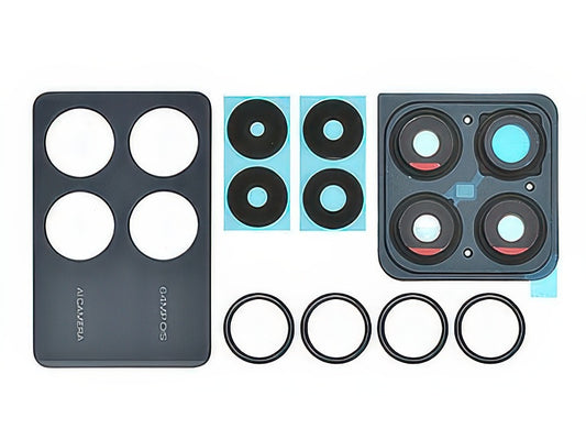 Cover Camera + Vetrino + Adesivi Nero senza logo per Xiaomi Poco X6 Pro 5G