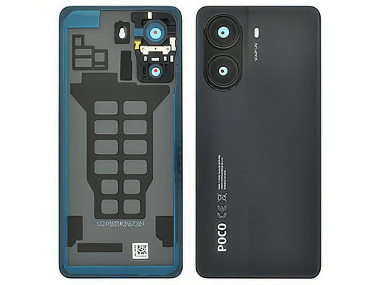Cover Batteria + Vetrino Camera + Adesivi Nero per Xiaomi Poco X7 Pro 5G