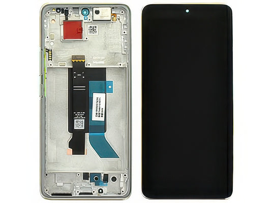 Lcd + Touch Screen + Frame + Tasti Laterali Argento per Xiaomi Poco X7 5G