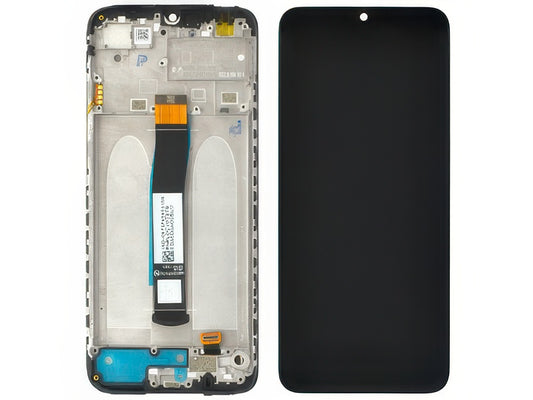 Lcd + Touch Screen + Frame + Switch Tasti Laterali Nero per Xiaomi Redmi 10C - Originale Service Pack