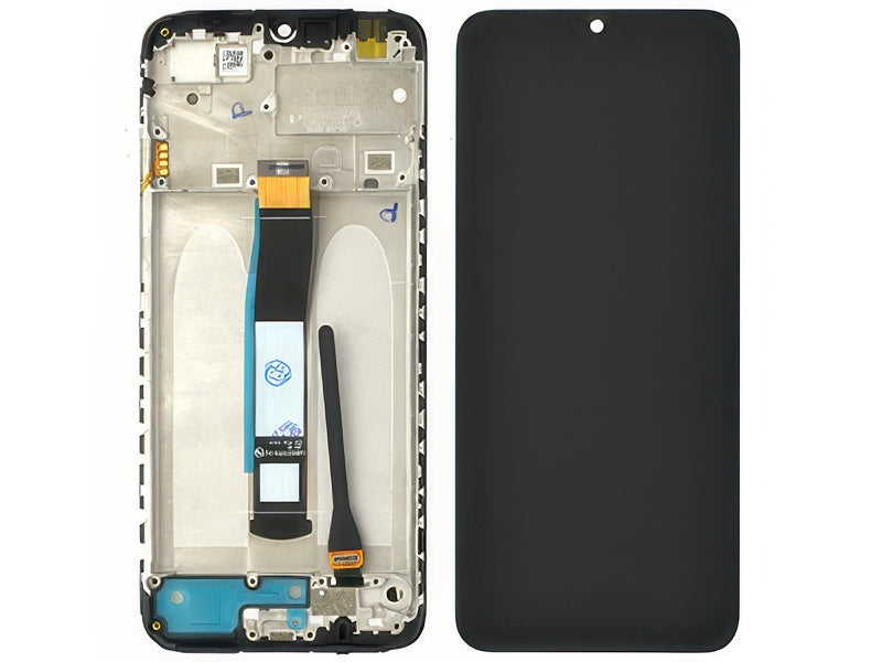 Lcd + Touch Screen + Frame + Switch Tasti Laterali Nero per Xiaomi Redmi 10C - Compatibile