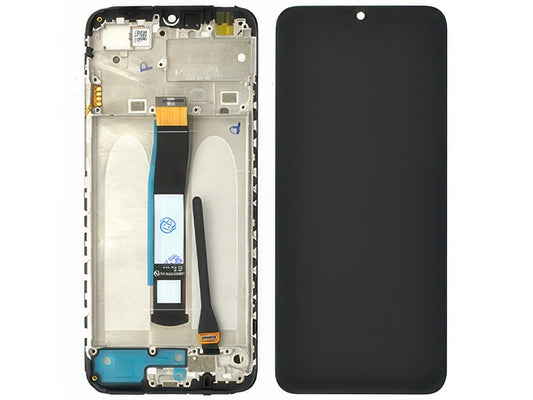 Lcd + Touch Screen + Frame + Switch Tasti Laterali Nero per Xiaomi Redmi 10C - Compatibile
