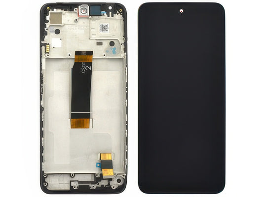 Lcd + Touch Screen + Frame + Switch Tasti Laterali Midnight Nero per Xiaomi Redmi 12 4G