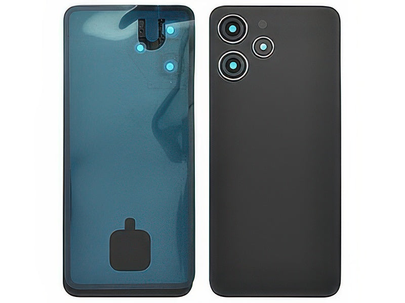 Cover Batteria + Adesivo + Vetrino Camera Midnight Nero senza logo per Xiaomi Redmi 12 5G
