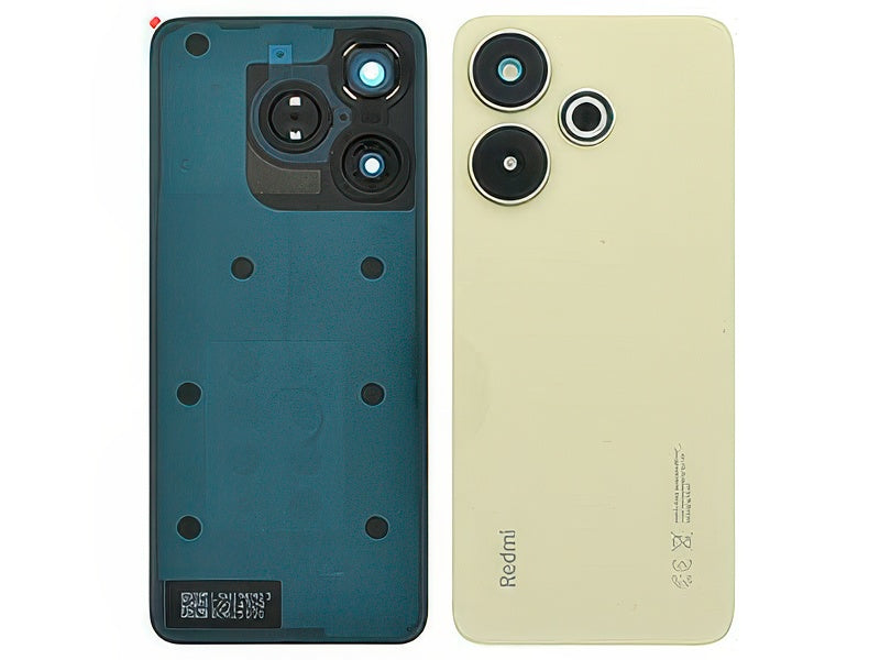 Cover Batteria + Vetrino Camera + Adesivi Sandy Oro per Xiaomi Redmi 13 4G
