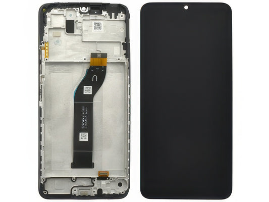 Lcd + Touch Screen + Frame + Switch Tasti Laterali Nero per Xiaomi Redmi 13C 4G - Originale Service Pack