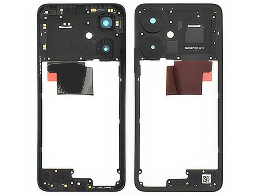 Cover Posteriore + Antenna NFC + Vetrino Camera + Tasti Volume Starlight Nero per Xiaomi Redmi 13C 5G