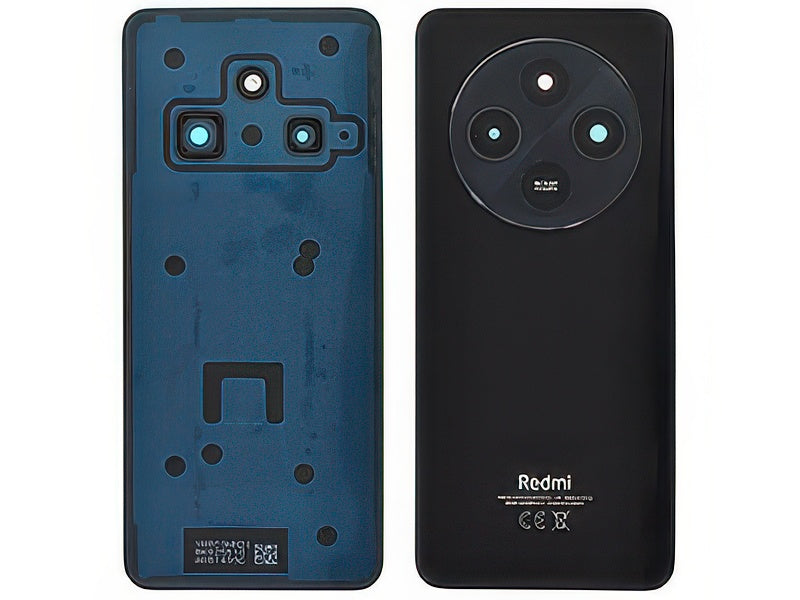 Cover Batteria + Vetrino Camera + Adesivi Midnight Nero per Xiaomi Redmi 14C 4G