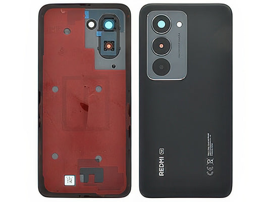 Cover Batteria + Vetrino Camera + Adesivi Midnight Nero per Xiaomi Redmi 15 5G