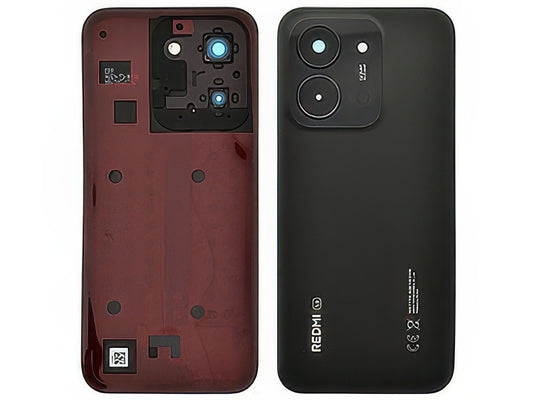 Cover Batteria + Vetrino Camera + Adesivi Midnight Nero per Xiaomi Redmi 15C 5G