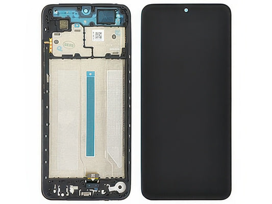 Lcd + Touch Screen + Frame + Switch Tasti Laterali Nero - Short Flex per Xiaomi Redmi A5 - Originale Service Pack