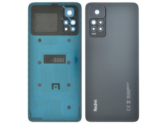 Cover Batteria + Vetrino Camera + Adesivi Graphite Grigio per Xiaomi Redmi Note 11 Pro