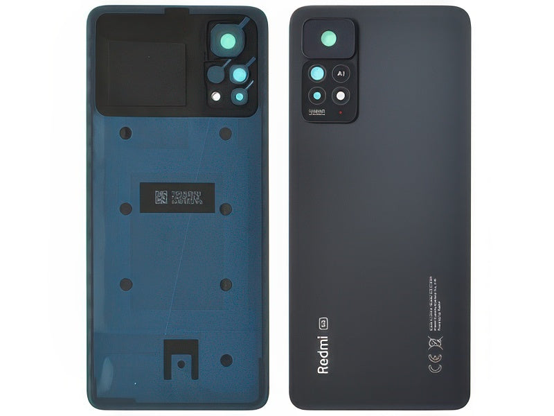 Cover Batteria + Vetrino Camera + Adesivi Graphite Grigio per Xiaomi Redmi Note 11 Pro 5G
