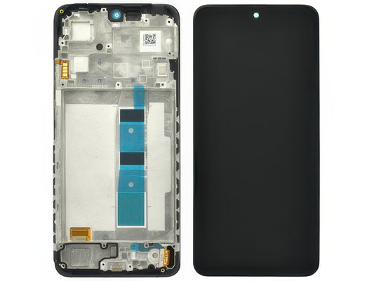 Lcd + Touch Screen + Frame + Switch Tasti Laterali Nero per Xiaomi Redmi Note 12 4G - Originale Service Pack