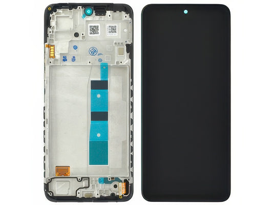Lcd + Touch Screen + Frame + Switch Tasti Laterali Nero per Xiaomi Redmi Note 12 4G - Compatibile
